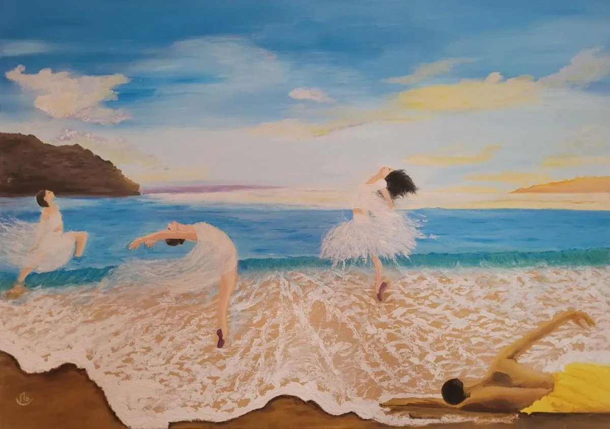 danseurs-ecume-peinture-art-serenite-NathalieDelhom Danseurs d’écume – peinture contemporaine – exposition Art & Sérénité-JZSantenaturelle